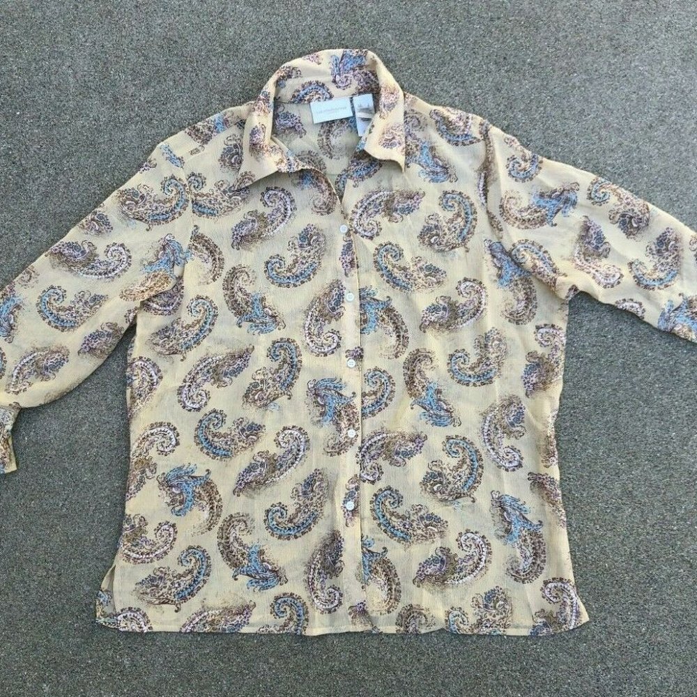 Liz Claiborne LizSport Polyester Button Down Shirt​​​​​​​​